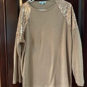 Sequin shoulder sweater